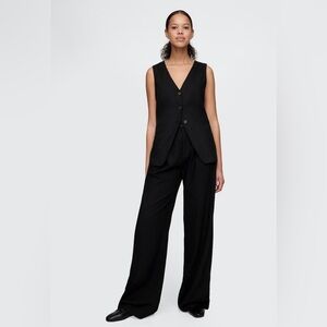 NWT! GAP Black 365 High Rise Linen-Blend Trousers - Multiple 🔹